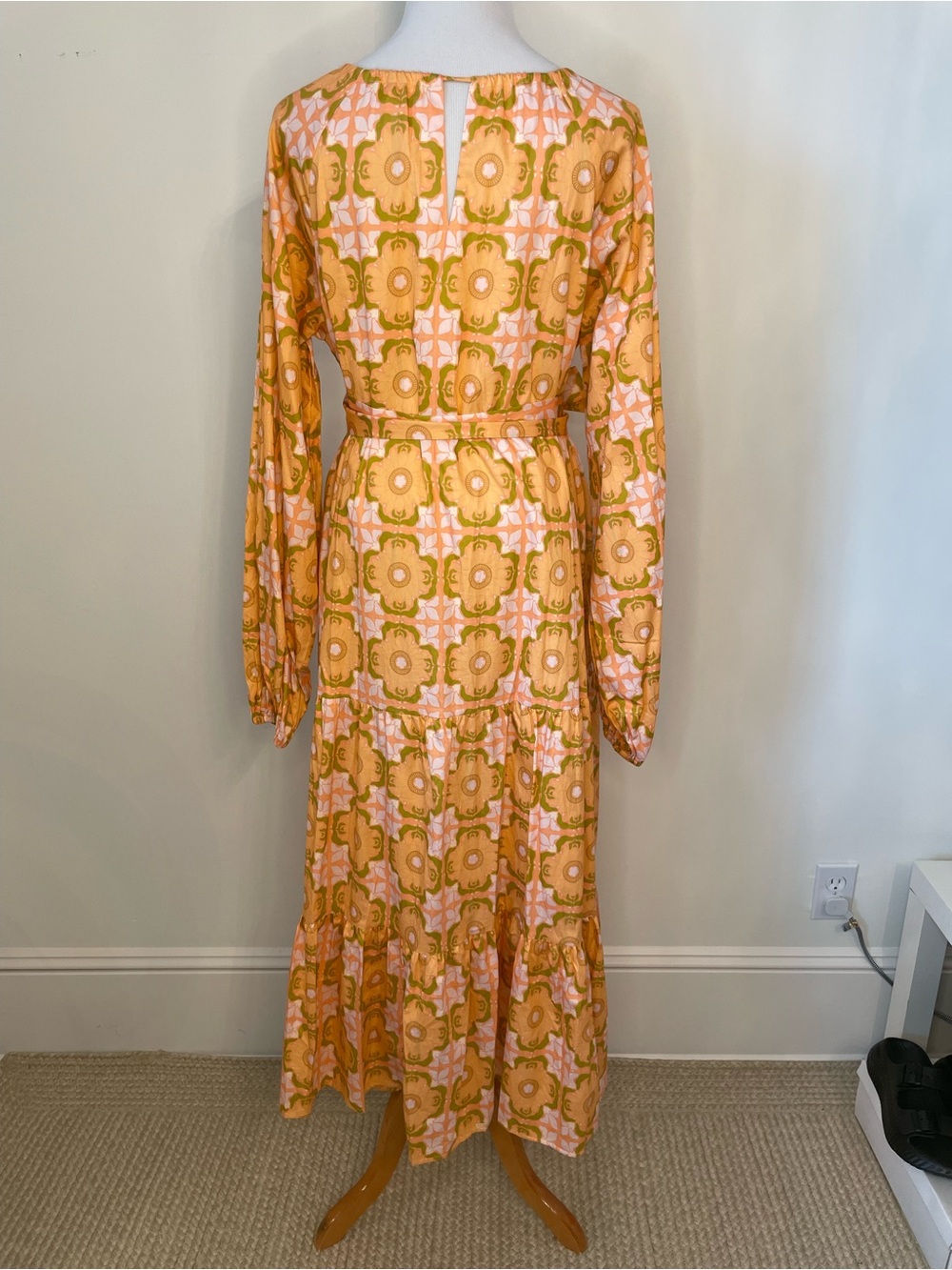 Ivy City Co Orange and Pink Floral Tie-Front Maxi Dress - Picture 3 of 8